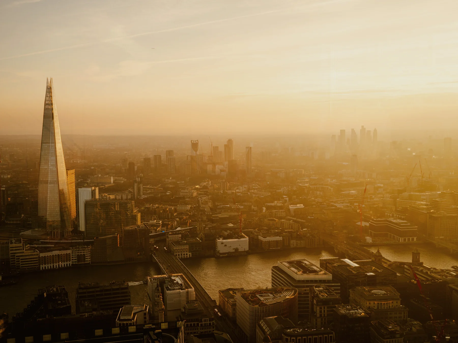 London skyline at golden hour